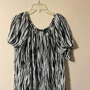 Black and white blouse worn once